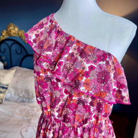 Liberty of London for Target Floral Pink and Purple One Shoulder Dress - Picture 4 of 12